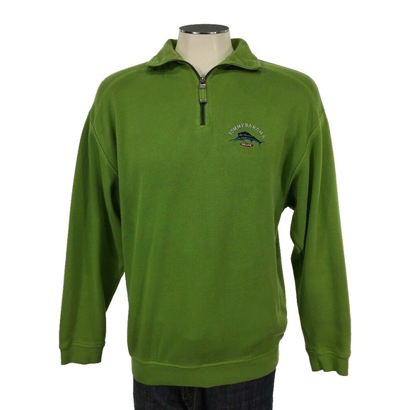 Tommy Bahama Other - Tommy Bahama Relax Zip Sweater Sweatshirt S Pullover Green Marlin‎ Mens